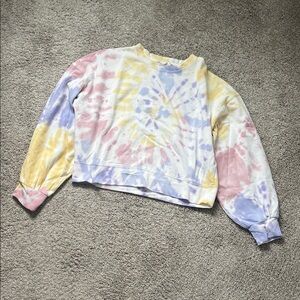 Pink Rose Youth Large Tie-Dye Sweatshirt